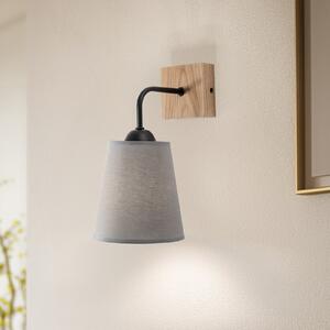 Envostar Risco lumina de perete 1-lumină tesatura nuanță gri, reglabil, Lemn, Camera de zi / sufragerie, Lemn