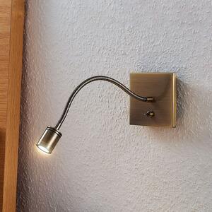 Lindby Aplică de perete Mayar, alamă, metal, lampă citit, 11cm, Bronz / Alamă Veche, dormitor, Metal, Modern