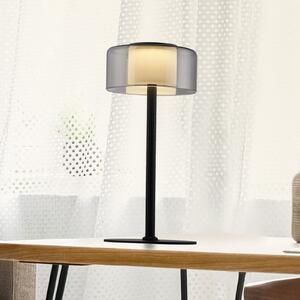 Paul Neuhaus Lampă de masă LED Rika, sticlă, 33 cm înălțime, dimabilă, reglabil, Negru, Camera de zi / sufragerie, Sticlă, Modern
