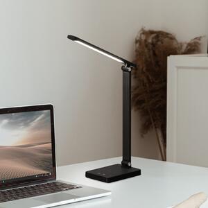 FH Lighting LED reîncărcabilă lampa de birou Ole, negru, senzor, dimabil, CCT, reglabil, Negru, Studiu / Birou, Plastic, Modern