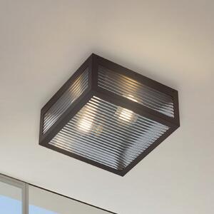 Lindby Lampa de tavan pentru exterior Bolgar, negru, metal, sticlă, reglabil, Negru, Metal, Modern