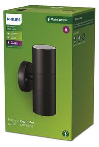 Philips Kylis, 2 lumini, pentru exterior, Negru, Oțel inoxidabil, Modern