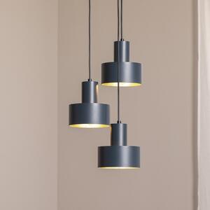 SIGMA Lampă suspendată Rif 3, antracit, rotundă, 3 becuri, Ø 33 cm, reglabil, Negru, Camera de zi / sufragerie, Metal, Modern
