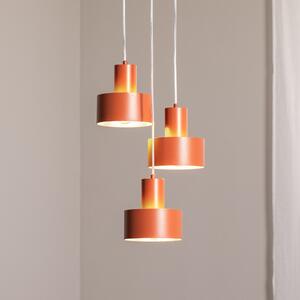 Lampă suspendată Rif 3, roșu cărămiziu, rotundă, 3 becuri, Ø 33 cm