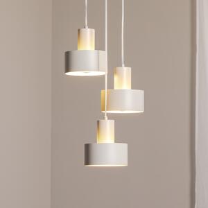 SIGMA Lampă suspendată Rif 3, gri, rotundă, 3 becuri, Ø 33 cm, oțel, reglabil, Bej, Camera de zi / sufragerie, Metal, Modern