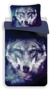 Lenjerie de pat din microfibra 3D BLUE WOLF, albastru Dimensiune lenjerie de pat: 70 x 90 cm | 140 x 200 cm