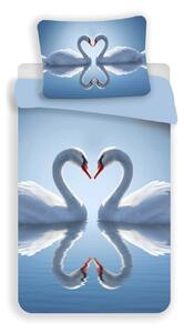 Lenjerie de pat din microfibra 3D SWAN, albastru Dimensiune lenjerie de pat: 70 x 90 cm | 140 x 200 cm