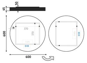 Oglindă LED retroiluminată pentru baie NIMCO ZPC 31000RVX-90 3000-6500K 60 cm IP44