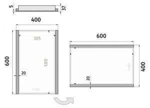 NIMCO ZP 11000 - Oglindă LED pentru baie, retroiluminată, 6500 K, 60 x 40 cm, IP44