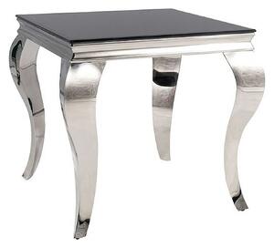 Masuta cafea PRINCE B, negru/crom, sticla securizata/metal, 55x55x55 c