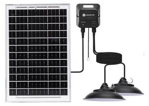 Lustră LED solară cu senzor Aigostar 2xLED/35W/12V 6000 mAh 6500K d. 15 cm
