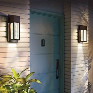 KICHLER Topmoderne aplică LED Sorel de exterior, Bronz / Alamă Veche, Sticlă, Modern