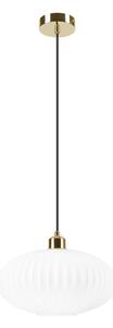 Lustră pe cablu HARMA 1xE27/15W/230V d. 30 cm alb/auriu