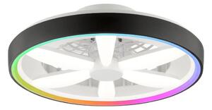 Ventilator LED RGBW de tavan cu lumină Brilliant GAIANO LED/48W/230V negru + telecomandă
