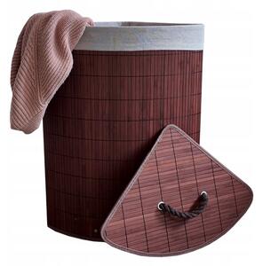 Corner bambus coș de rufe cu capac 60L Maro