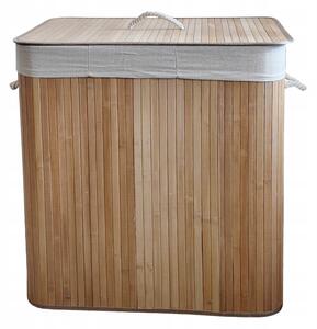 Coș de rufe din bambus - 3 camere, 150 l prírodná hnedá