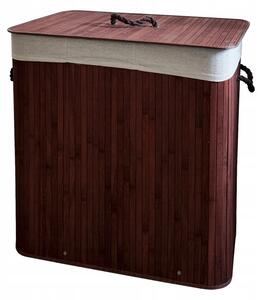 Coș de rufe din bambus - 3 camere, 150 l Maro