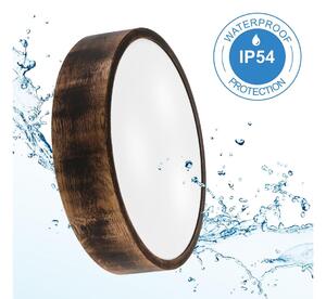 Plafonieră baie OAK SMOKY 3xE27/15W/230V IP54, 37,5 cm, stejar maro