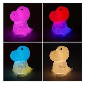 Lampă de veghe pentru copii LED RGB reîncărcabilă, cu dimmer, 2,5 W / 5 V, 3000 K, 1200 mAh, dinozaur