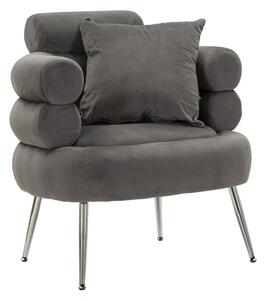 Mauro Ferretti Fotoliu Silvery Plus Cu Perna, Gri, cm 78X68X85 | Aosom Romania