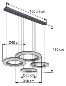 Lustră LED dimabilă pe cablu Globo 67191-80 BLASIUS LED/80W/230V + telecomandă