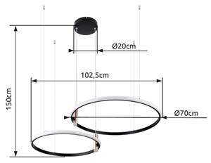 Lustră LED dimabilă pe cablu Globo 67300H COCO LED/55W/230V 2700-6000K + telecomandă