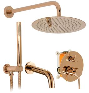 Set de duș incastrat Rea Lungo Copper Auriu cu BOX