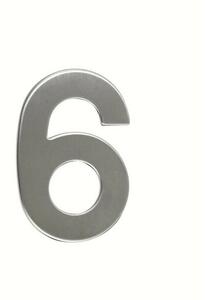 Număr inox de casă 6, 2D plat