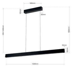 Lustră LED dimabilă pe cablu Orion HL 6-1716/120 TARA LED/44W/230V negru