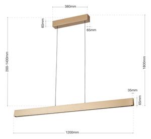 Lustră LED dimabilă pe cablu Orion HL 6-1716/120 TARA LED/44W/230V auriu