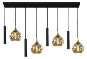 Lustră pe cablu CALYPSO 4xGU10/60W/230V + 4xE27/60W negru/auriu