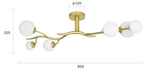 Lustră LED aplicată Brilagi MISTEL 6xG9/3W/230V auriu/alb