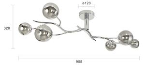 Brilagi - Lustru LED aplicat MISTEL 6xG9/3W/230V negru crom/fumuriu