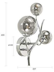 Brilagi - Aplica LED de perete MISTEL 3xG9/3W/230V negru cromat/sticlă fumurie