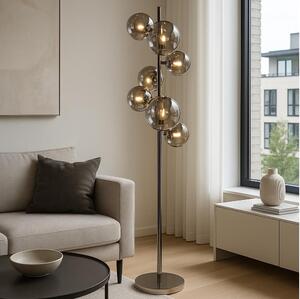 Brilagi - Lampă de podea LED MILLA 7xG9/3W/230V crom negru/fumuriu