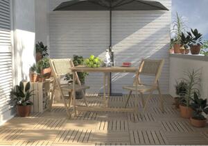 Set mobilier balcon Garden Place Wicker ROMY lemn 3 piese 2 locuri maro
