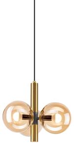 Lustră pe cablu ROLLO 3xE14/5W/230V auriu/bej fumuriu