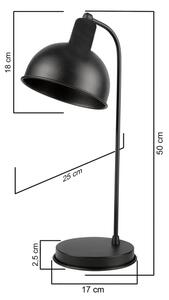 Lampă de masă ONLI ISTANBUL 1xE27/22W/230V 50 cm negru