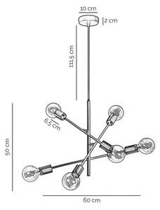 Lustră pe cablu ONLI CROSS 6xE27/22W/230V