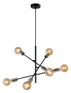 Lustră pe cablu ONLI CROSS 6xE27/22W/230V negru/alamă