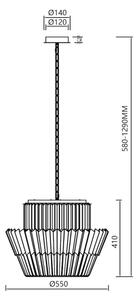 Lustră pe lanț DONNA 12xE14/40W/230V d. 55 cm crom mat