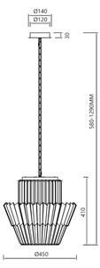 Lustră pe lanț DONNA 9xE14/40W/230V d. 45 cm auriu