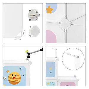 Set 10 cuburi din plastic pentru depozitare, Songmics, Alb-Negru, 123x31x123 cm