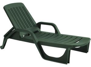 Șezlong plajă reglabil Bica Zanzibar 190x46x71 cm verde