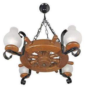 Brilagi - Candelabru pe lanț TIMONA 4xE14/40W/230V diam. 50 cm fag/nuc
