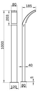 Lampă LED de exterior AMY LED/12W/230V 100 cm IP44 negru