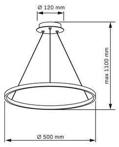 Lustră LED pe cablu LEA LED/20W/230V 4000K d. 50 cm crom mat