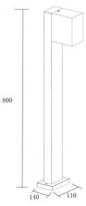 Lampă de exterior BOSTON 1xGU10/10W/230V 80 cm IP54 negru