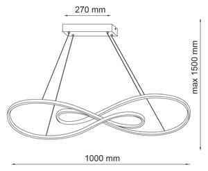 Lustră LED pe cablu ZUMBA LED/50W/230V auriu
