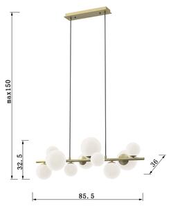 ONLI - Lustra suspendată pe cablu PALOMA 10xG9/3W/230V auriu